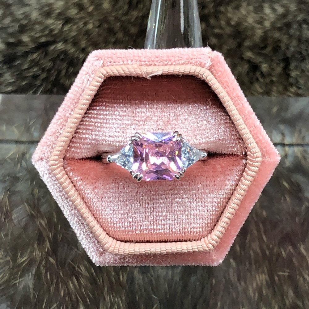 Pink and Silver Gemstone Ring